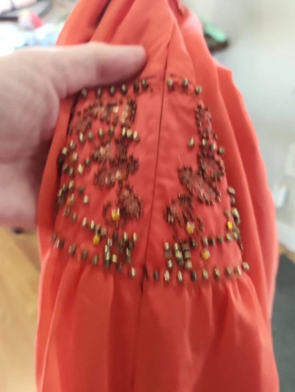 Vintage Free People Coral-Red Mini Blouse Sz 8
